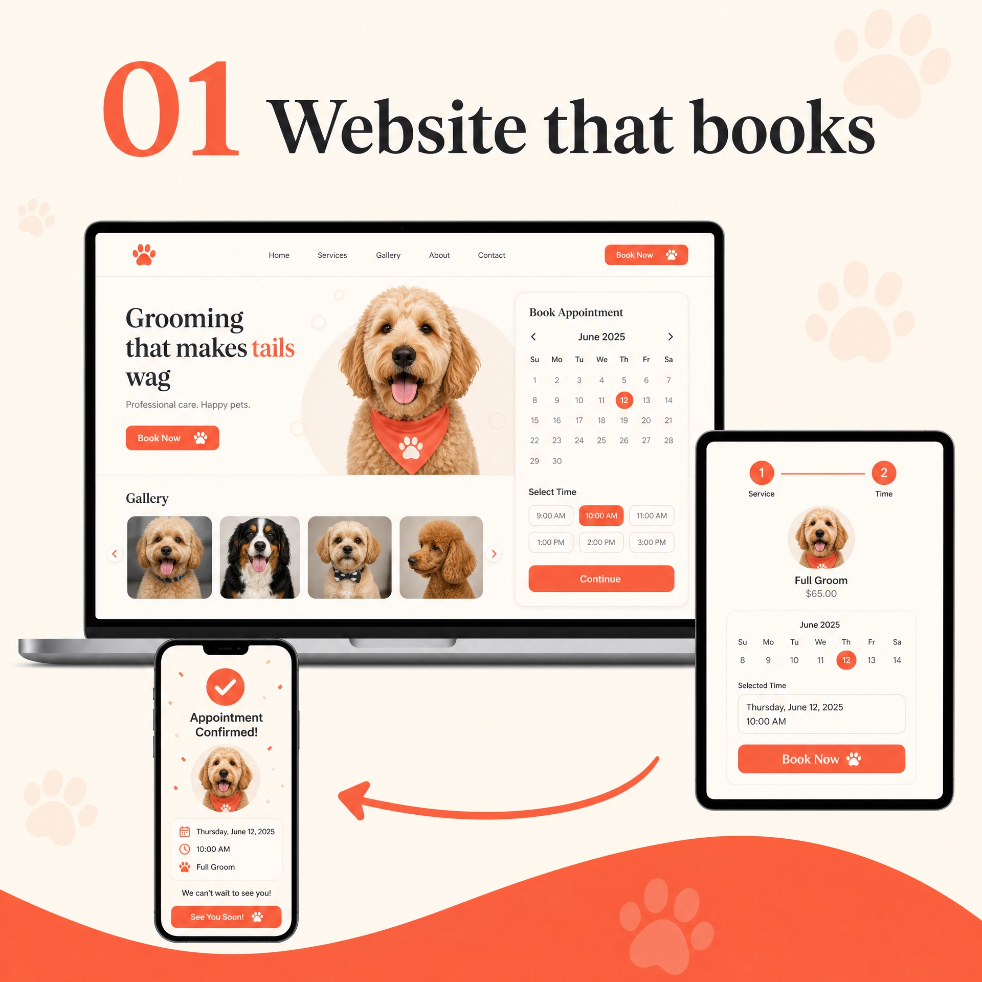 A website built to book more dogs and handle leads